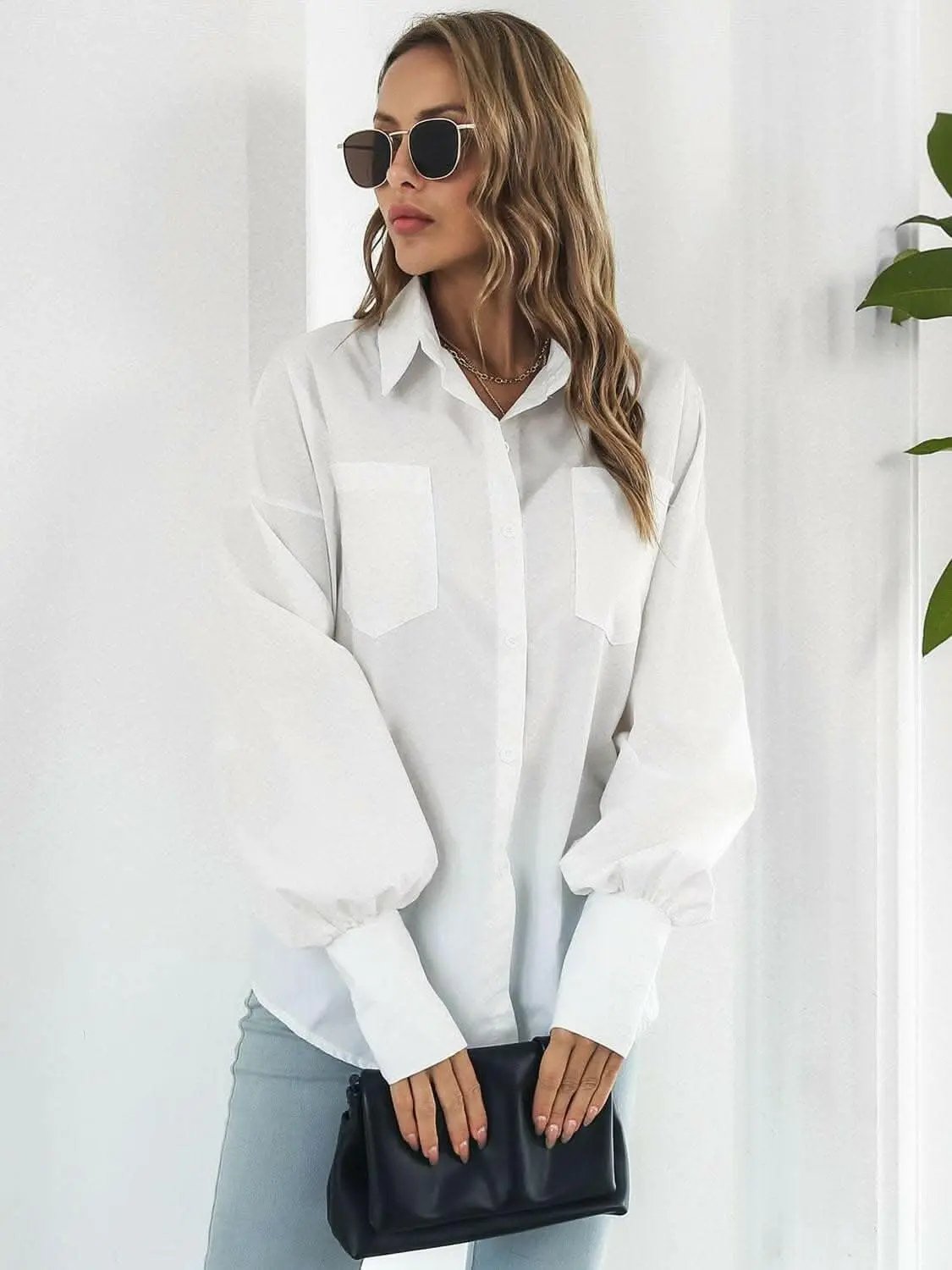 Trendsi just arrived - Chic Lantern Sleeve Shirt