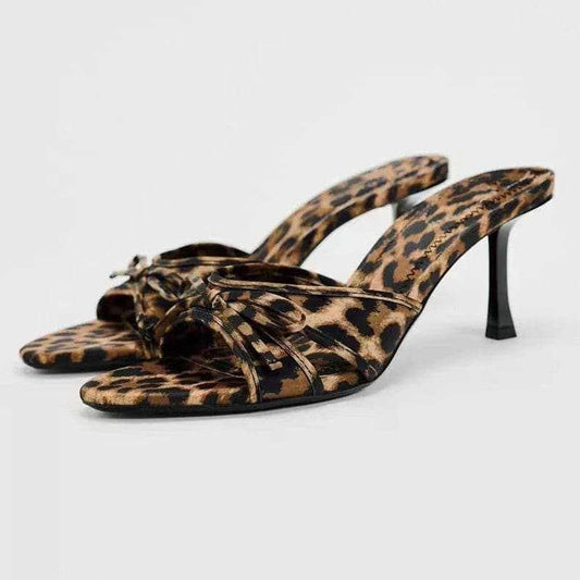 Trendsi Shoes - Chic Leopard Bow Kitten Heels - Premium Quality