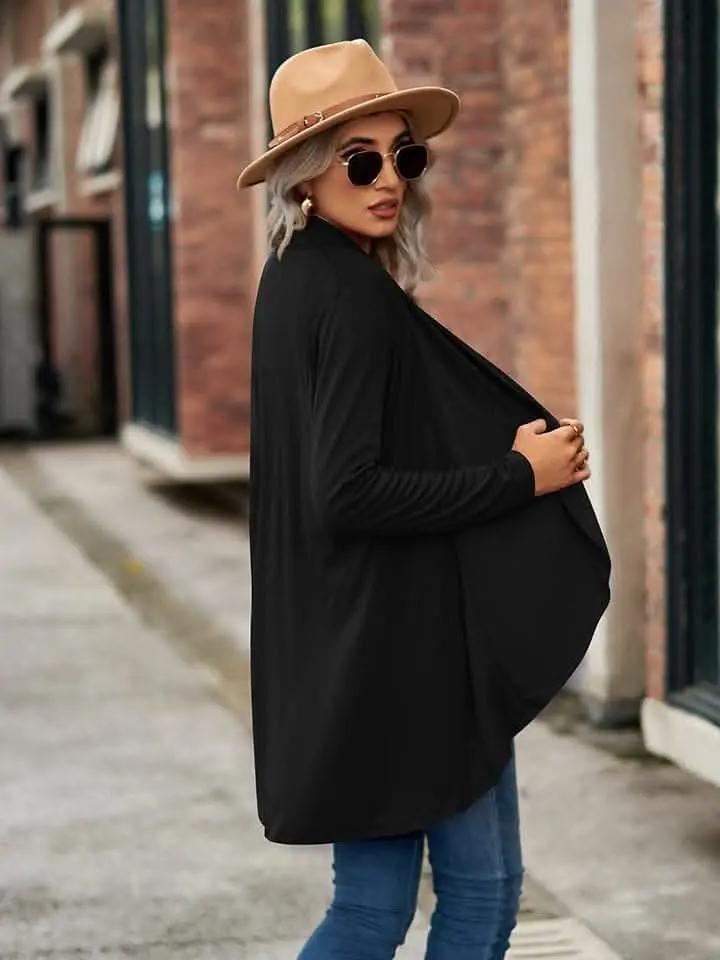 Trendsi Chic Long Sleeve Cardigan - Opaque