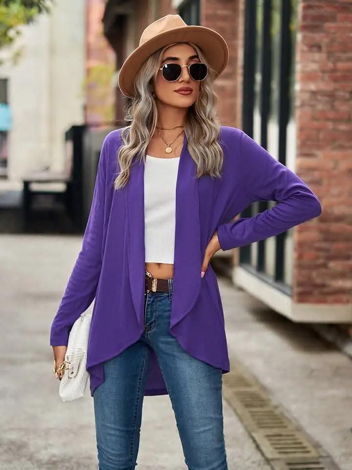 Trendsi Chic Long Sleeve Cardigan - Opaque