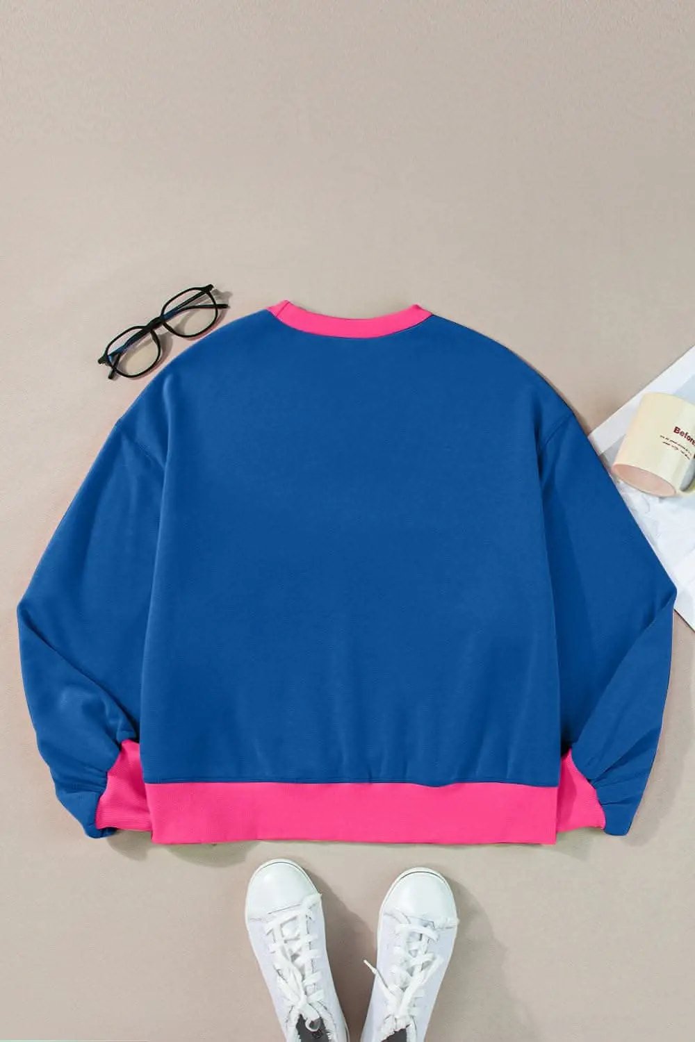 Trendsi Chic Long Sleeve Crew Sweatshirt