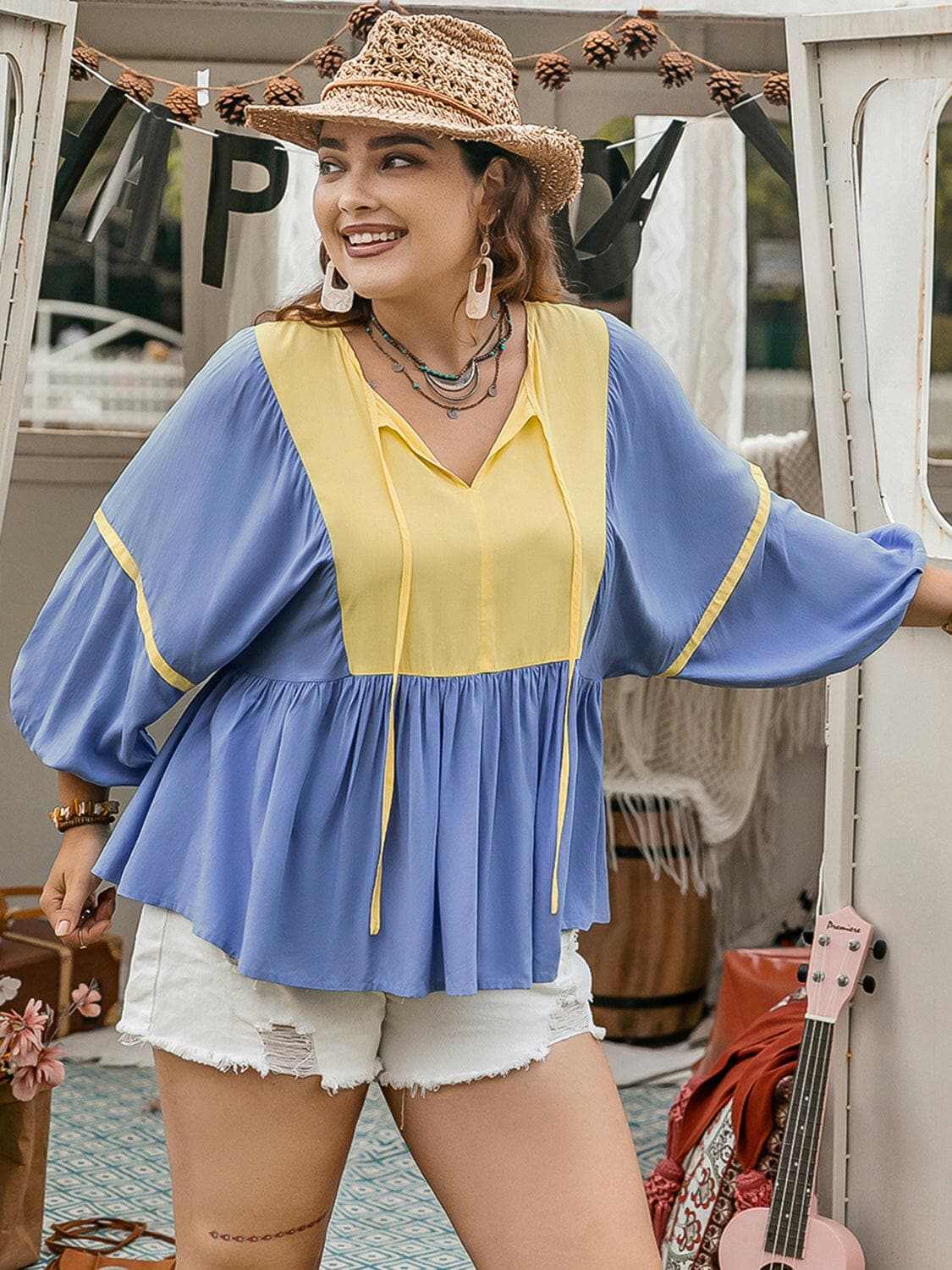 Trendsi just arrived - Trendsi Chic Plus Size Balloon Sleeve Blouse