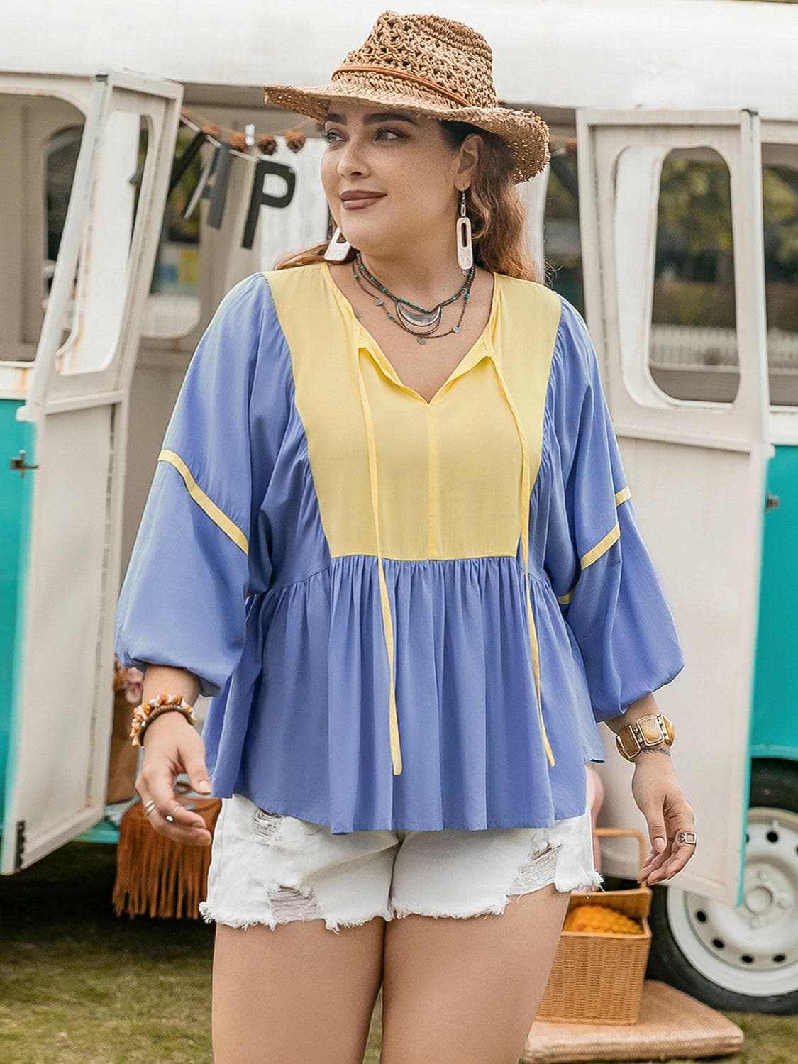 Trendsi just arrived - Trendsi Chic Plus Size Balloon Sleeve Blouse