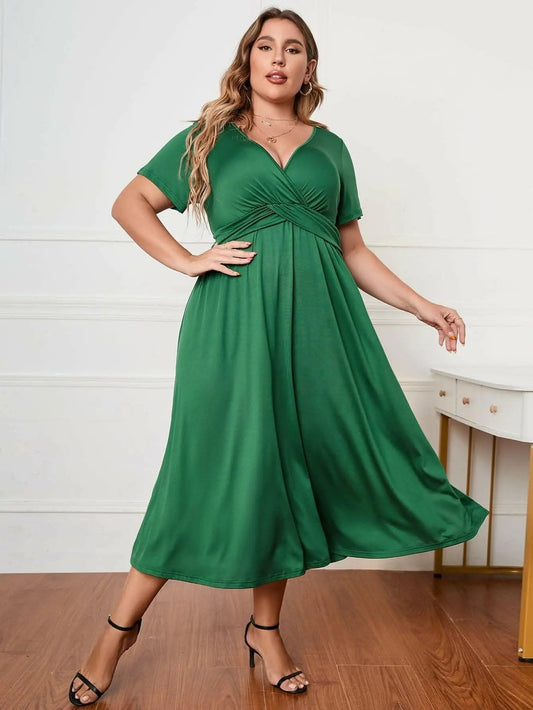 Trendsi Plus Size Midi Dress Women's Fashionable & Chic Dress