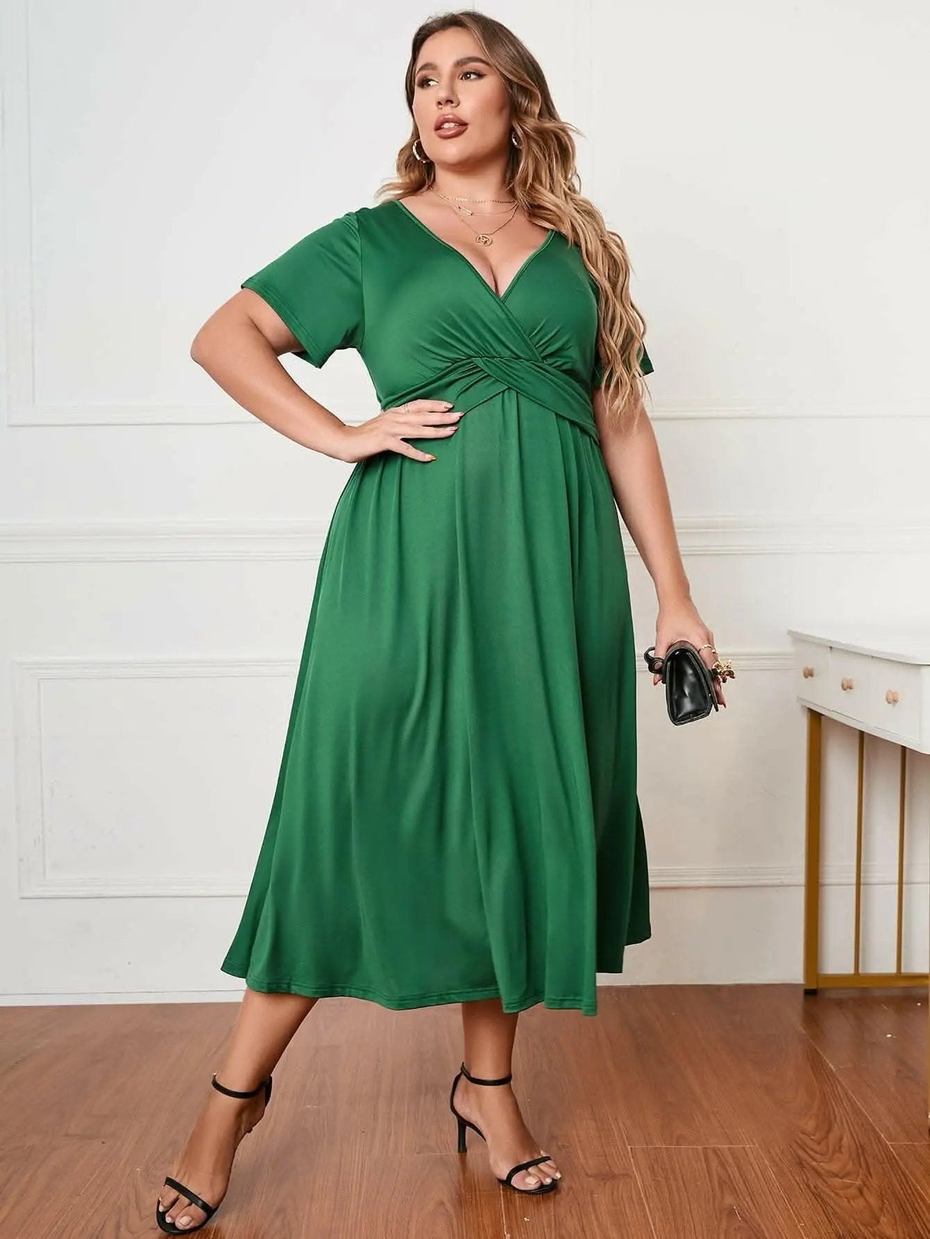 Trendsi Plus Size Midi Dress Women's Fashionable & Chic Dress