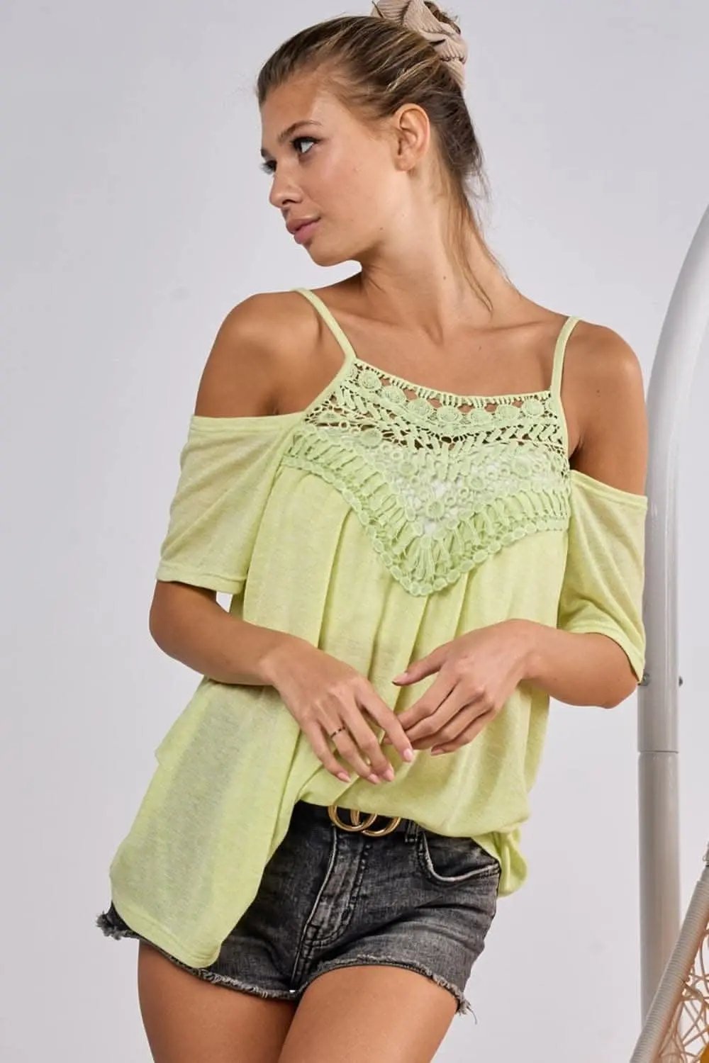 Trendsi Crochet Lace Top Women's Summer Casual T-Shirt Adjustable Straps