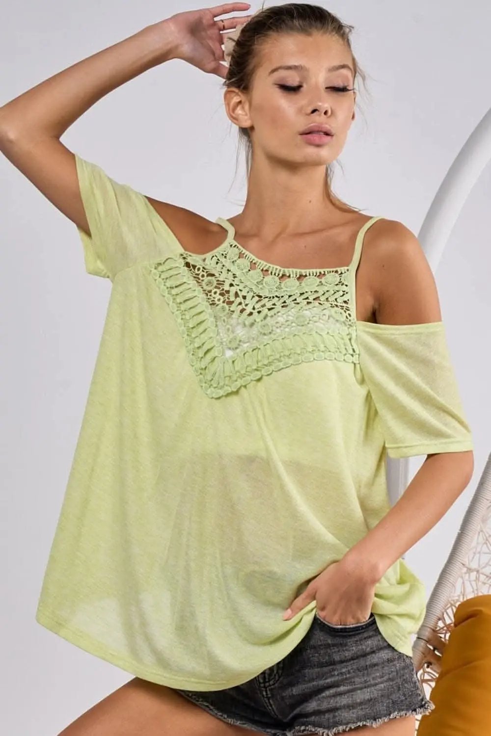 Trendsi Crochet Lace Top Women's Summer Casual T-Shirt Adjustable Straps
