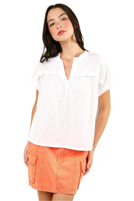 Trendsi Washed Tee Women's Casual Everyday T-Shirt Soft & Comfy