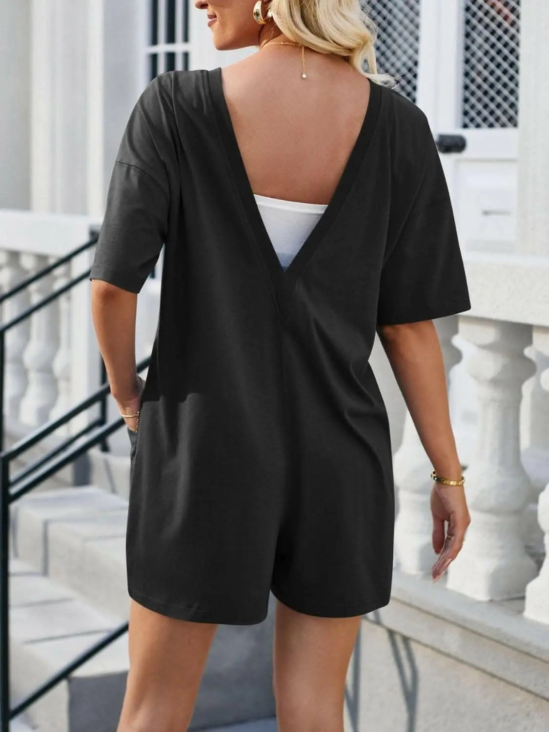 Trendsi just arrived - Chic backless romper with pockets