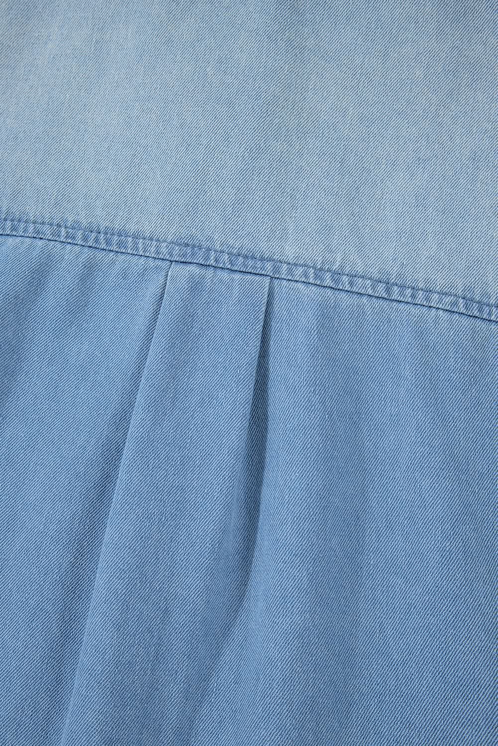 Denim Shirt Dress - H-Line - Casual Chic Blue