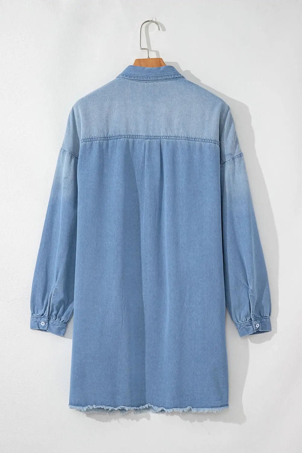 Denim Shirt Dress - H-Line - Casual Chic Blue