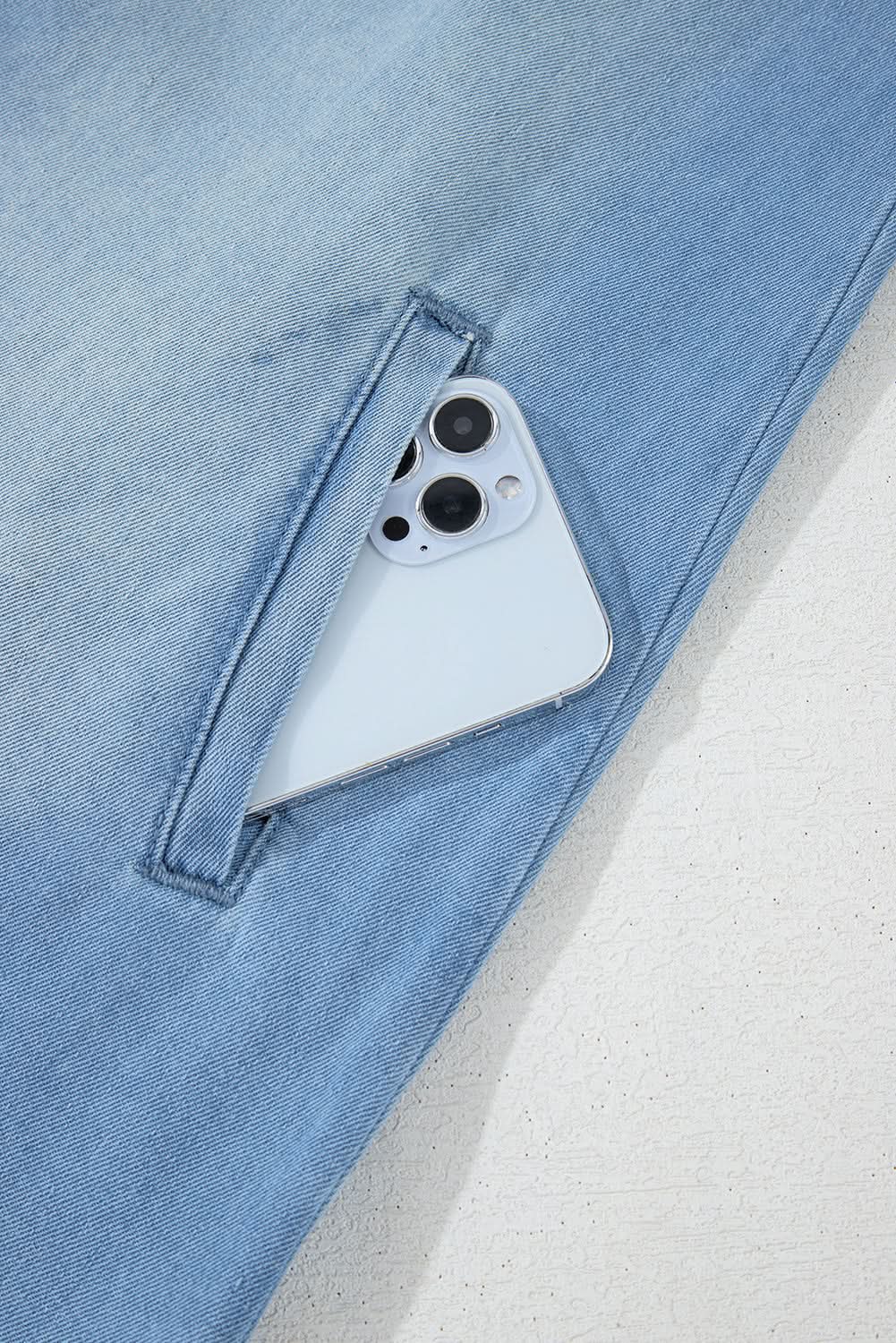 Denim Shirt Dress - H-Line - Casual Chic Blue