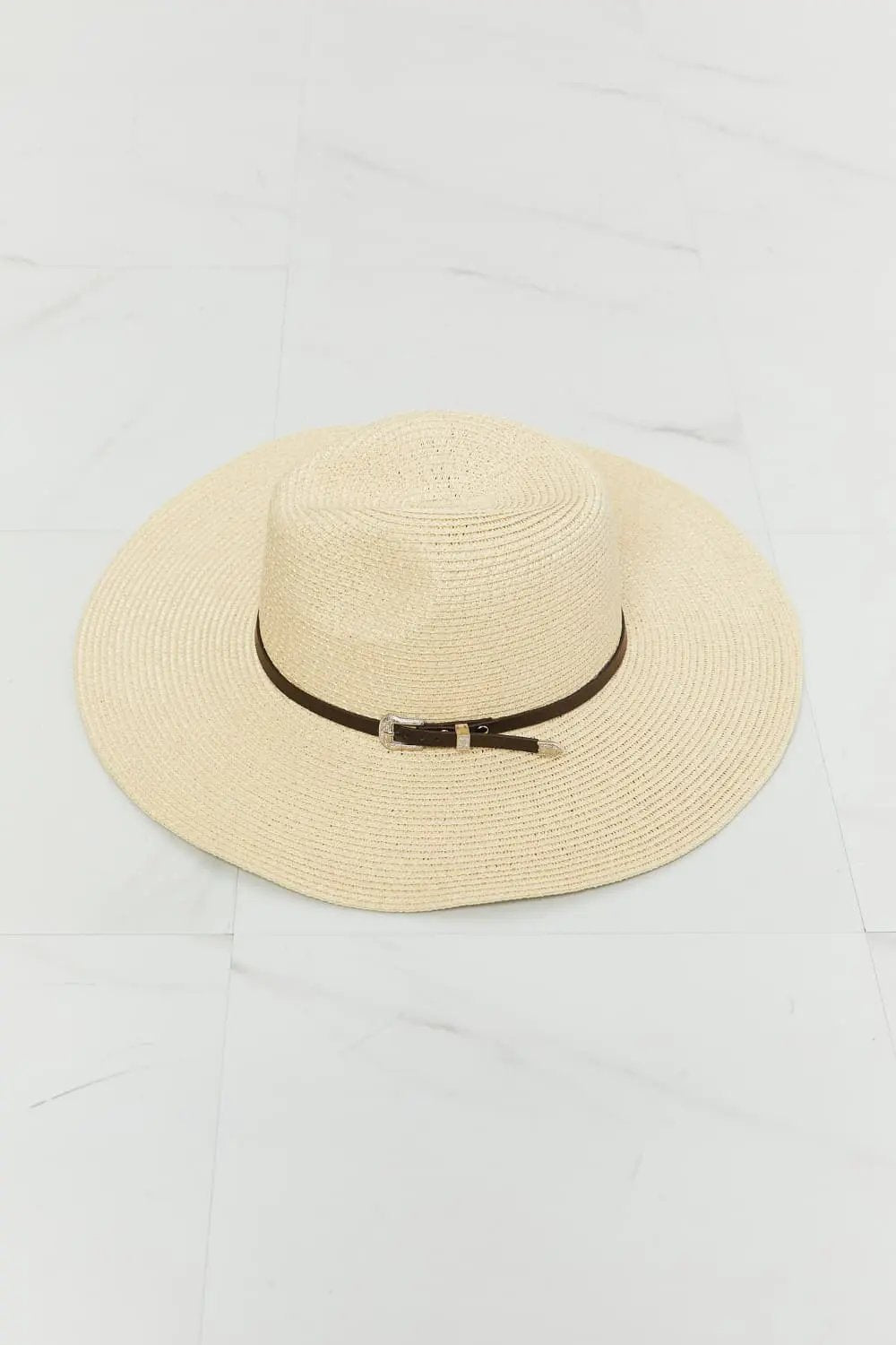 Trendsi Chic boho straw fedora hat