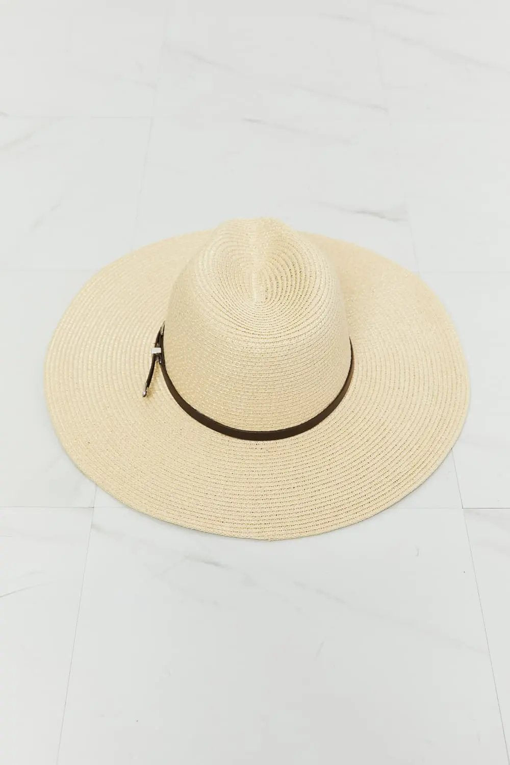 Trendsi Chic boho straw fedora hat