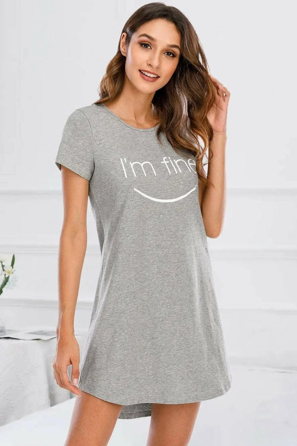 Trendsi swimwear - Chic cotton blend short sleeve dress