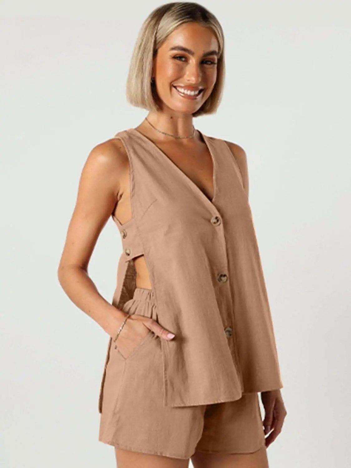 Trendsi Shorts - Chic cotton lounge set - cozy comfort