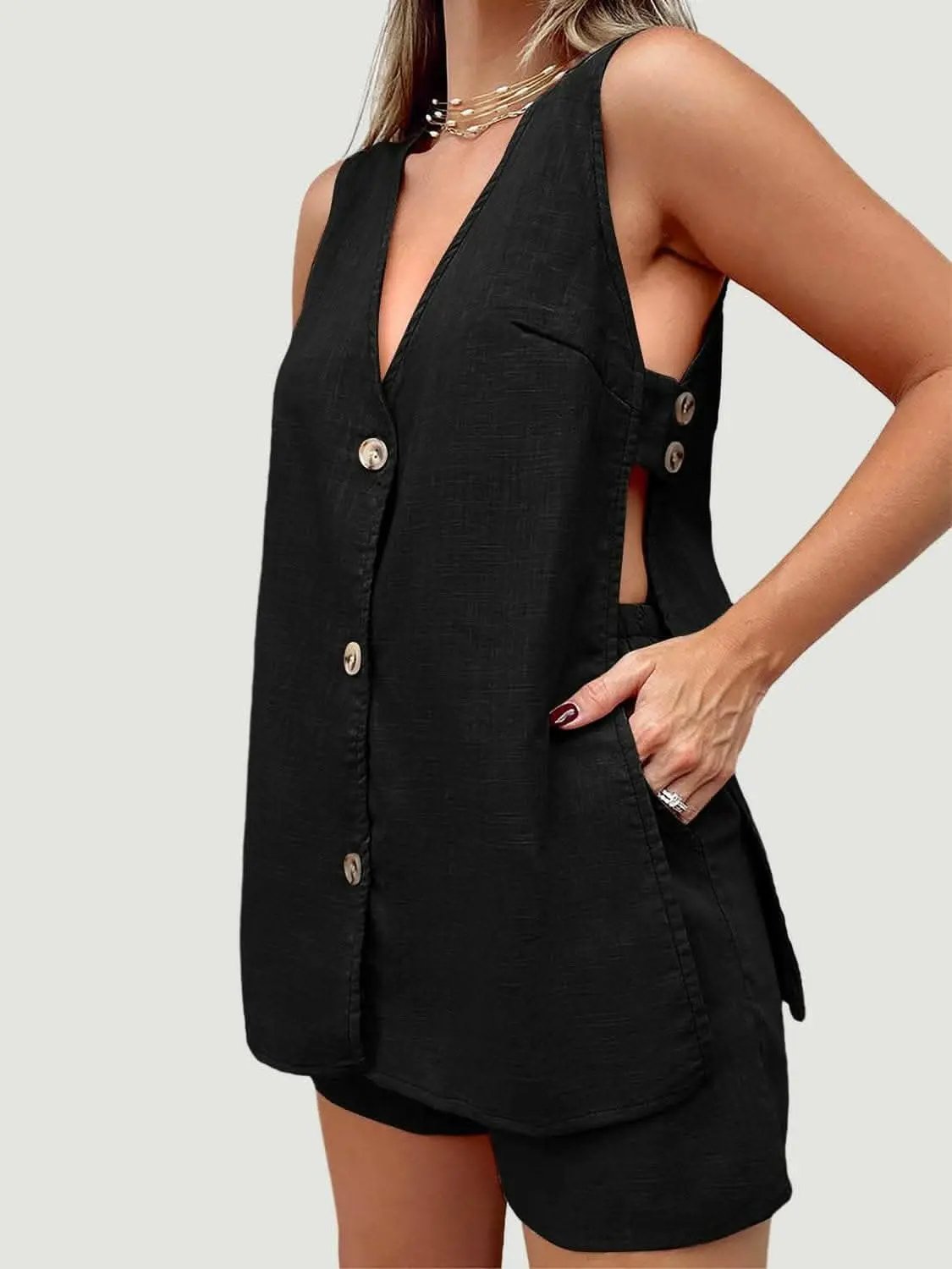 Trendsi Shorts - Chic cotton lounge set - cozy comfort