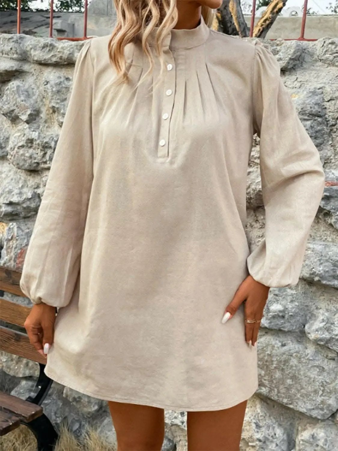 Trendsi Cotton Mini Dress Women's Chic Sheer Detail Fashion Dress