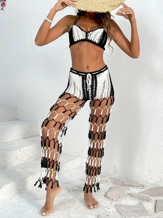 Trendsi Cutout Halter Swimwear Women's Beach Pants Set - Chic & Trendy