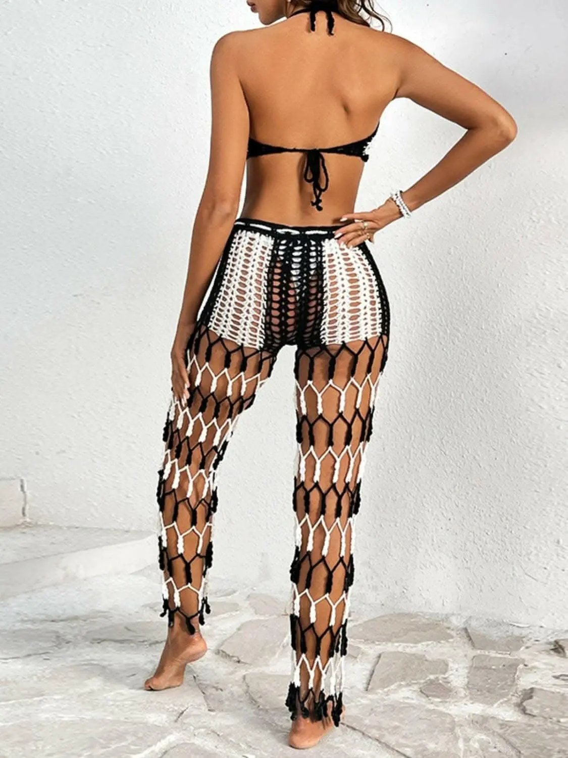 Trendsi Cutout Halter Swimwear Women's Beach Pants Set - Chic & Trendy
