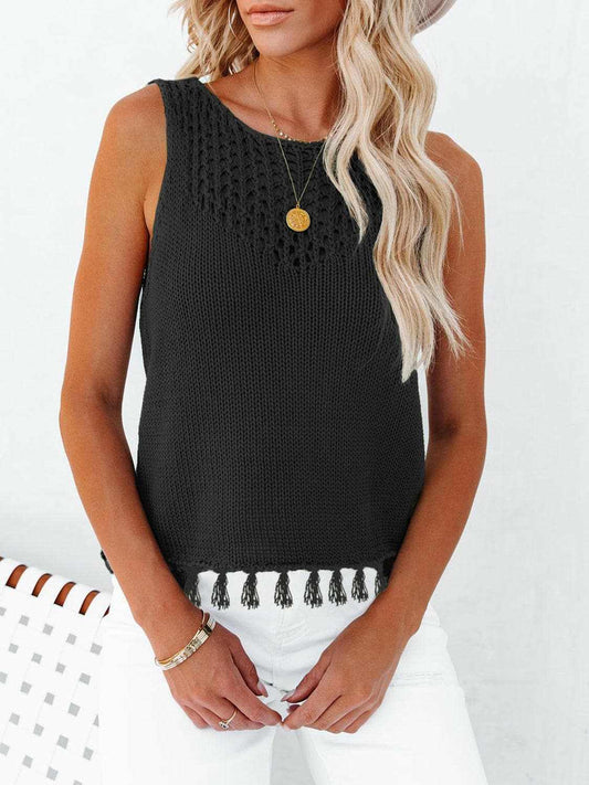 Trendsi just arrived - Chic cutout tank with tassels