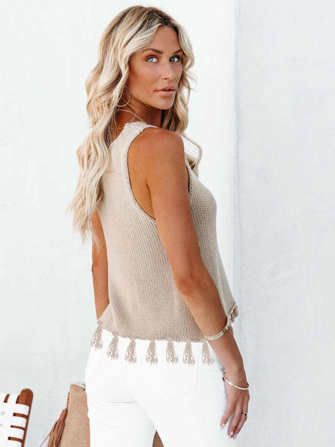 Trendsi just arrived - Chic cutout tank with tassels