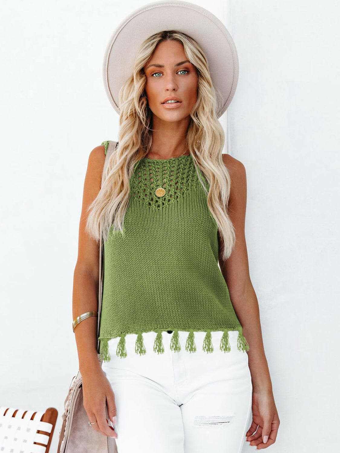 Trendsi just arrived - Chic cutout tank with tassels