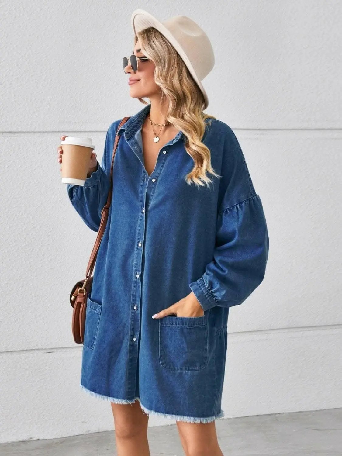 Denim Dress - With Pockets Chic Style