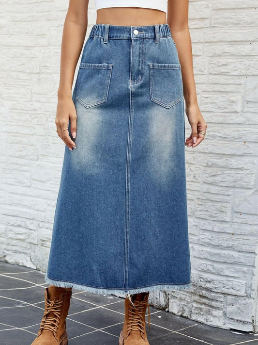 Trendsi Jeans & Denim Chic denim skirt with pockets