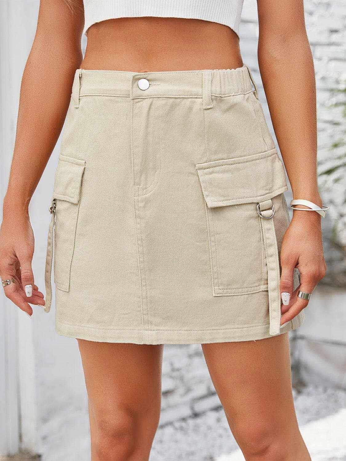 Trendsi Premium Chic denim skirt with pockets