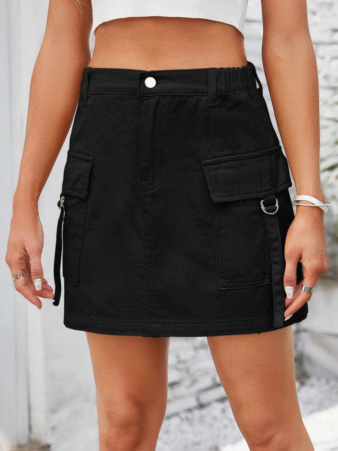 Trendsi Premium Chic denim skirt with pockets