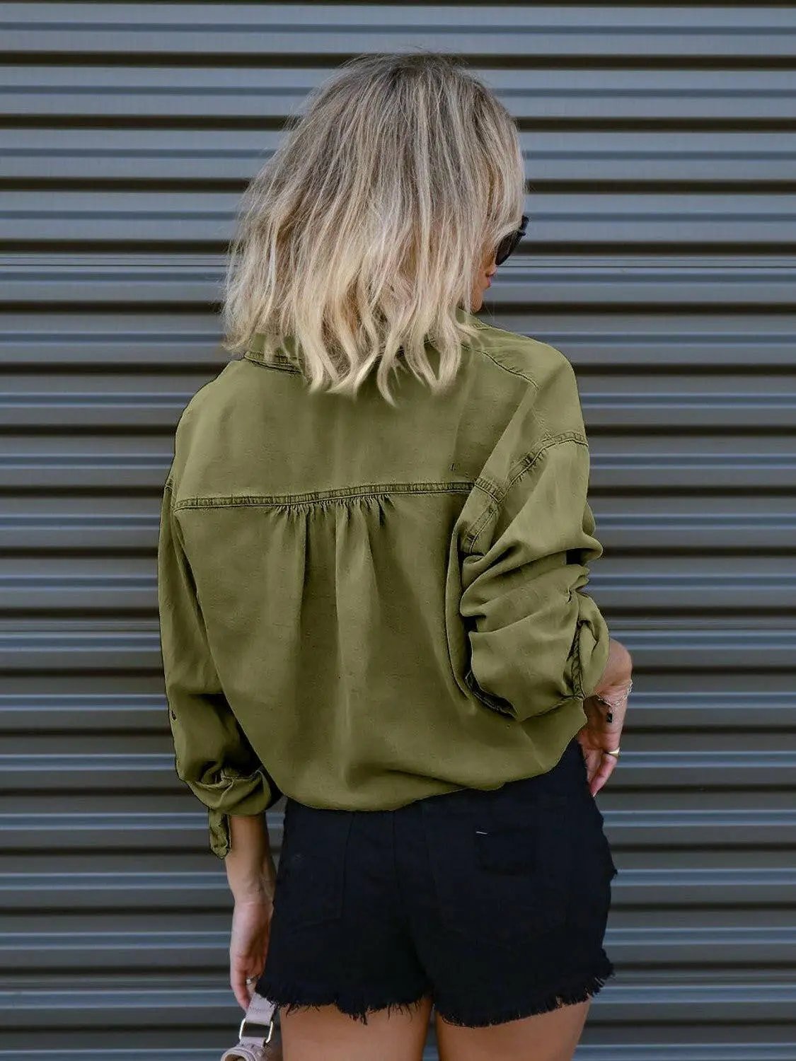 Denim Top - With Pockets - Chic Style