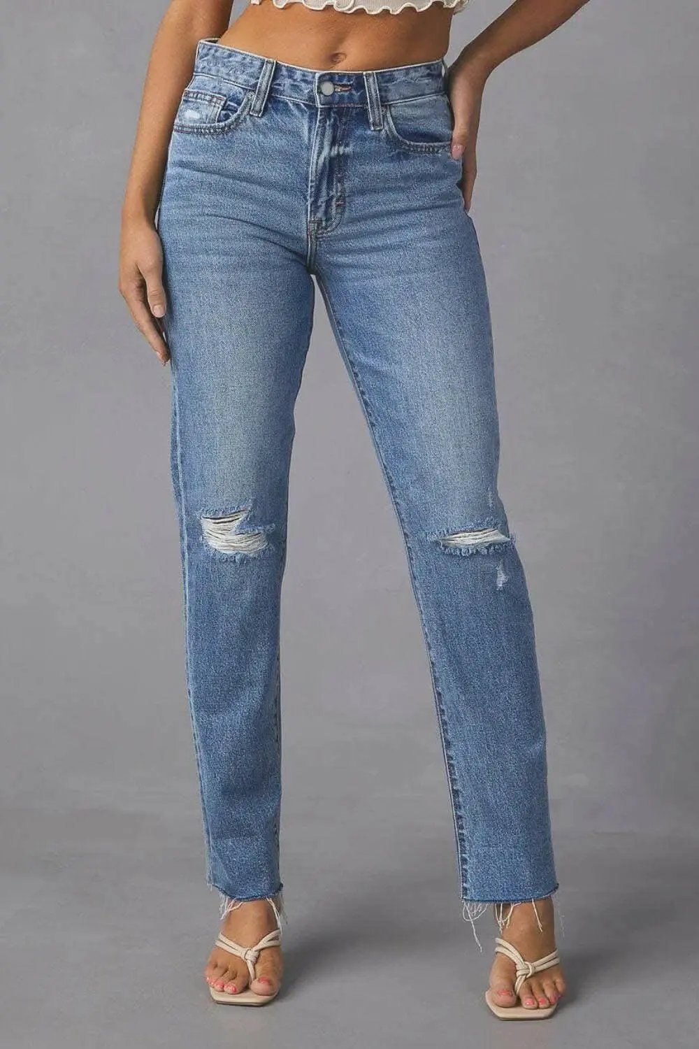 Jeans - Distressed - Straight Leg