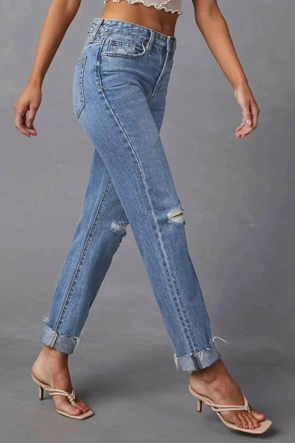 Jeans - Distressed - Straight Leg