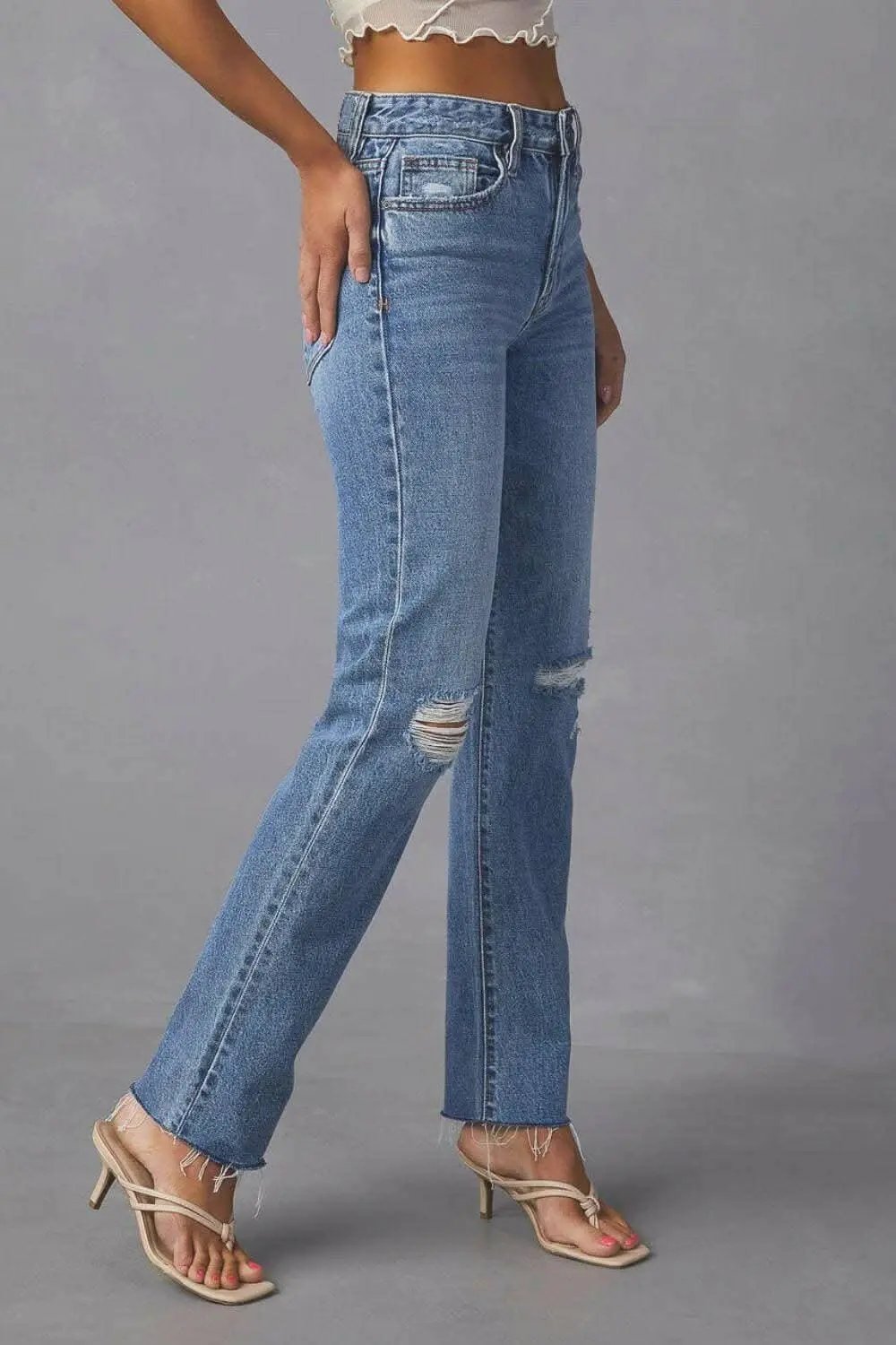 Jeans - Distressed - Straight Leg