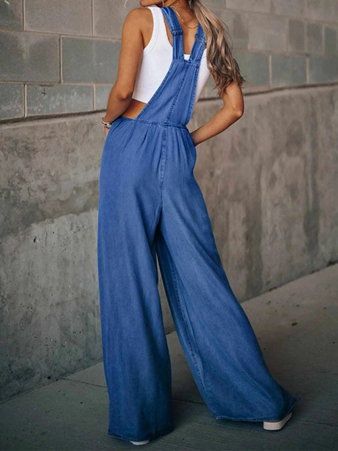Trendsi Jeans & Denim Chic distressed wide leg jumpsuit