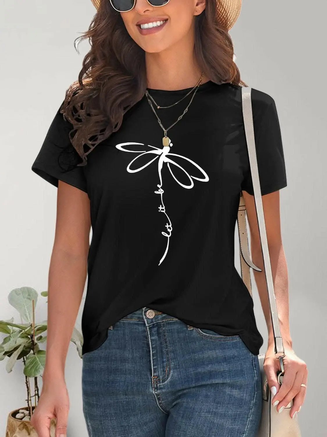 Trendsi just arrived - Chic dragonfly graphic tee
