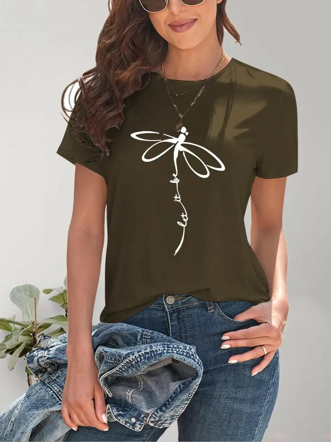 Trendsi just arrived - Chic dragonfly graphic tee