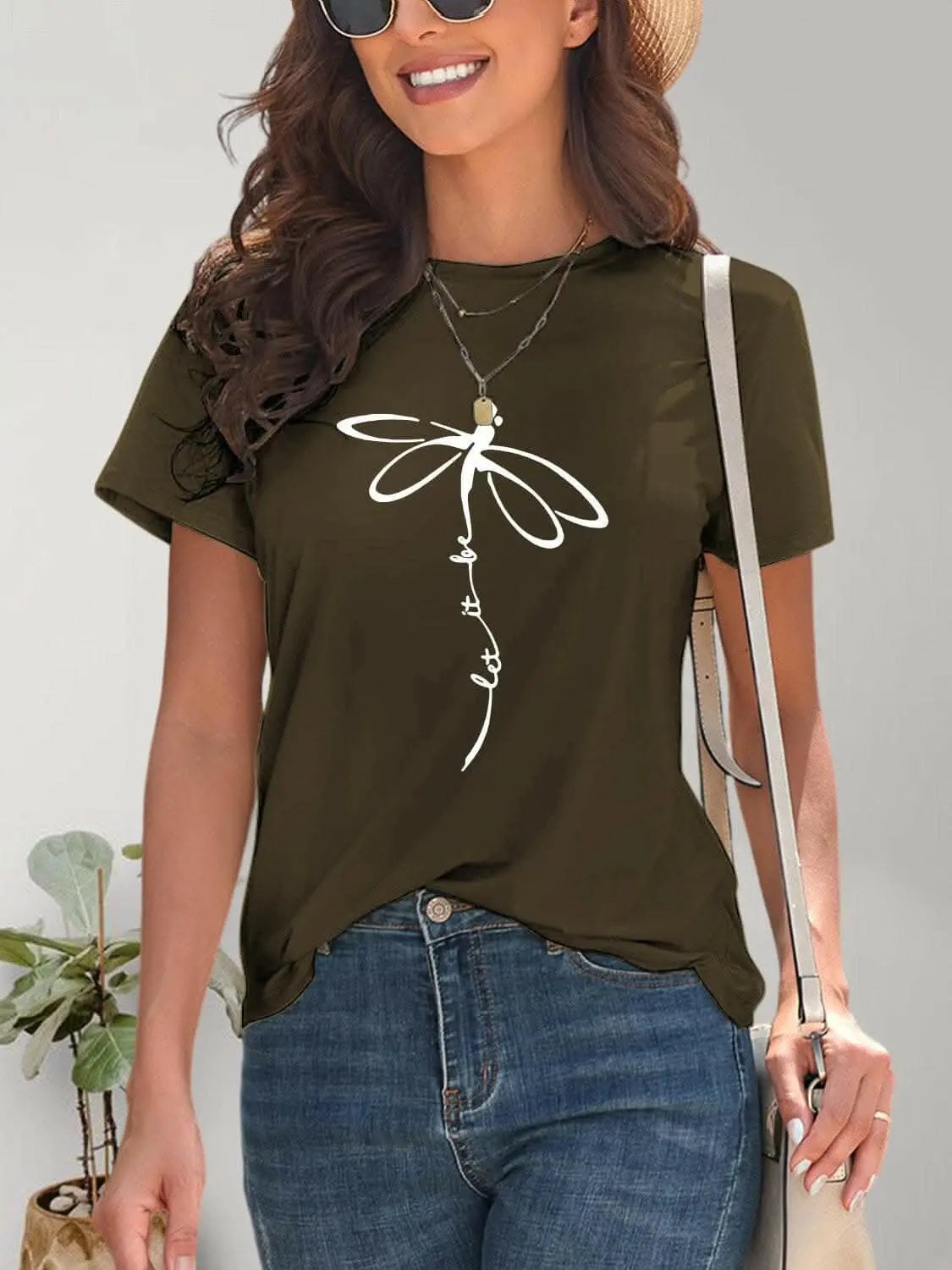 Trendsi just arrived - Chic dragonfly graphic tee