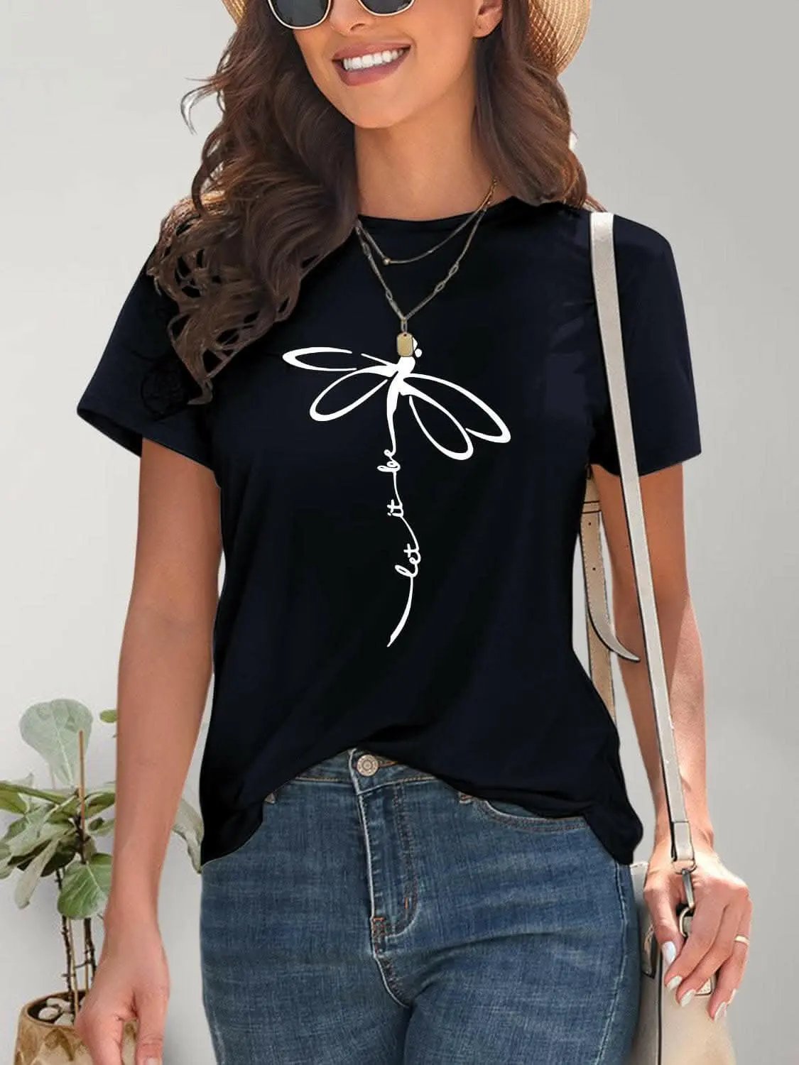 Trendsi just arrived - Chic dragonfly graphic tee