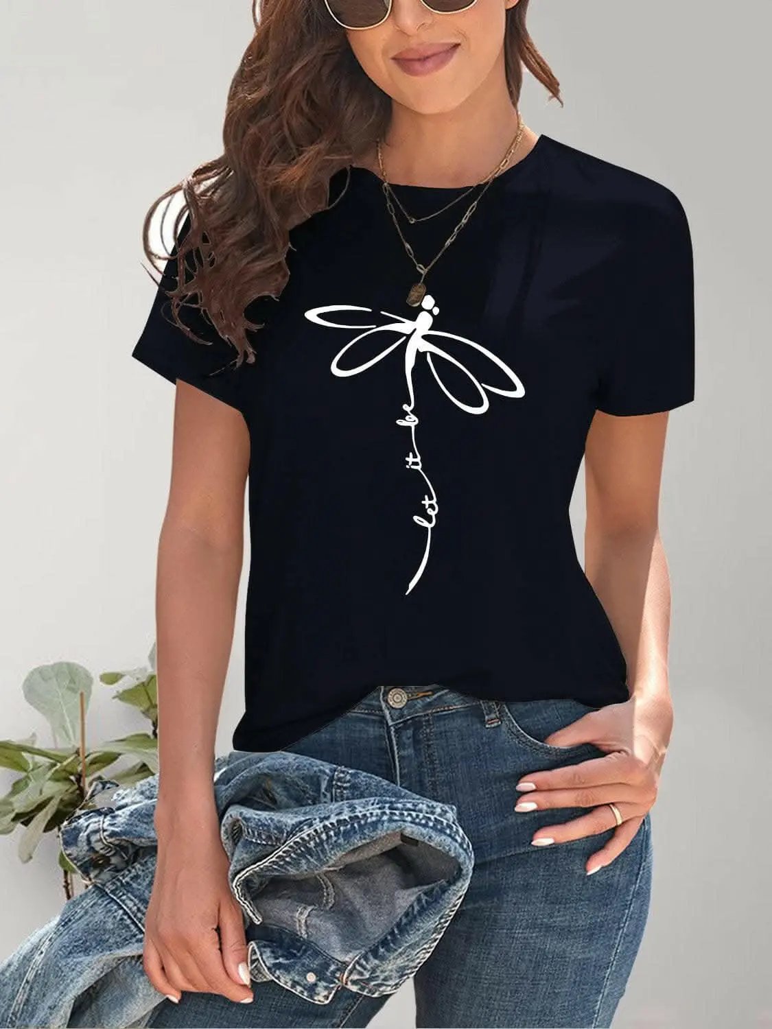Trendsi just arrived - Chic dragonfly graphic tee