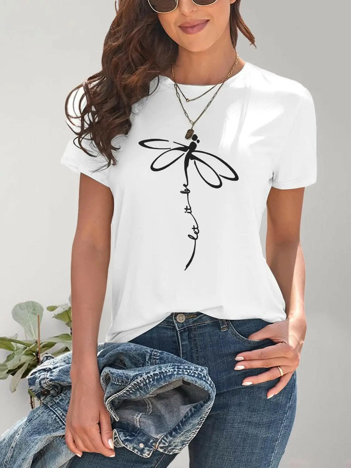 Trendsi just arrived - Chic dragonfly graphic tee