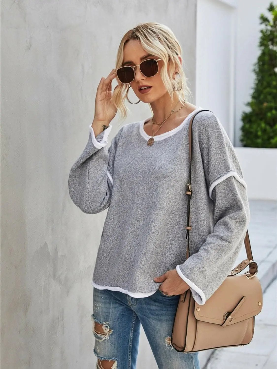 Trendsi Chic dropped shoulder sweater
