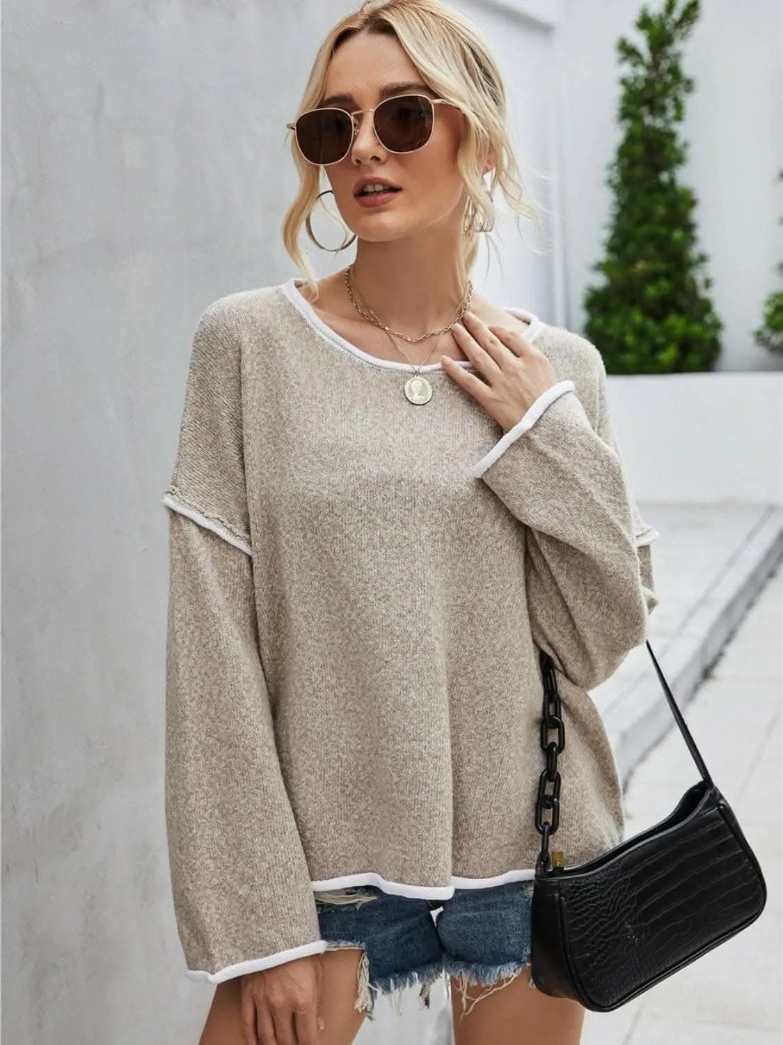 Trendsi Chic dropped shoulder sweater