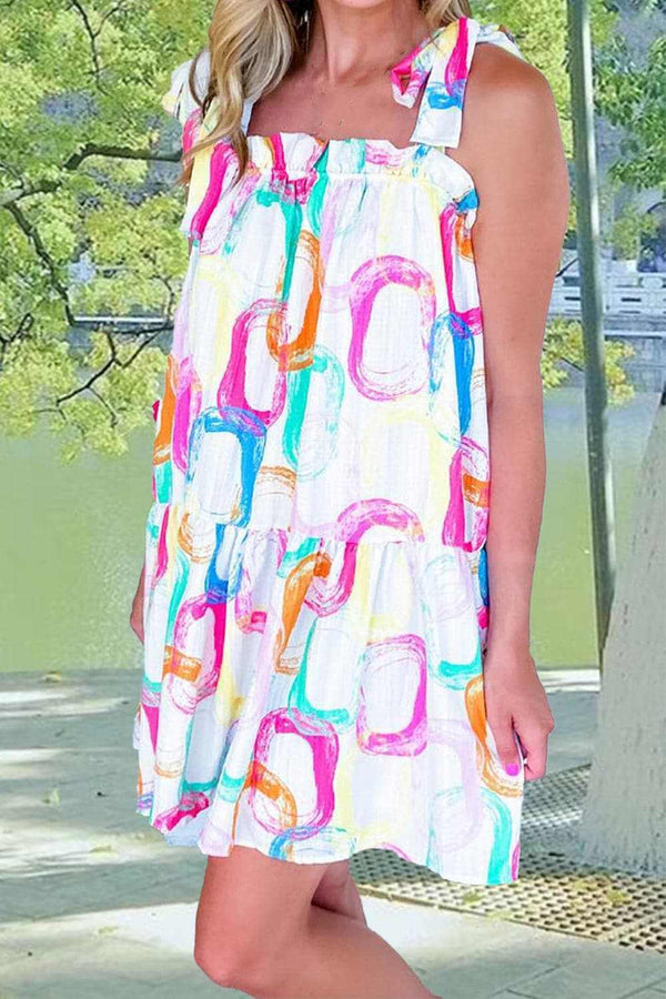 Mini Dress - Floral Sheer Details - Chic Style