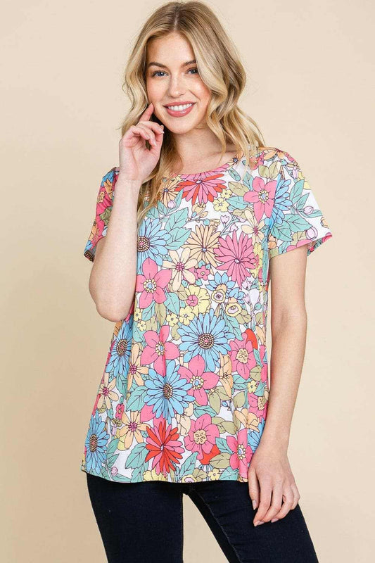 Trendsi Chic floral tee by bombom - soft fabric