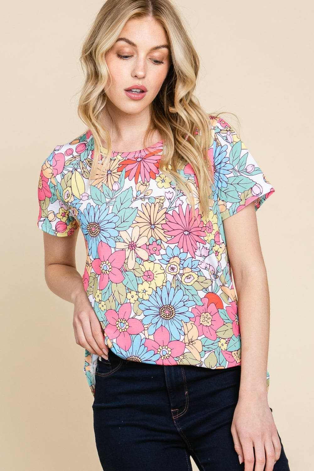 Trendsi Chic floral tee by bombom - soft fabric