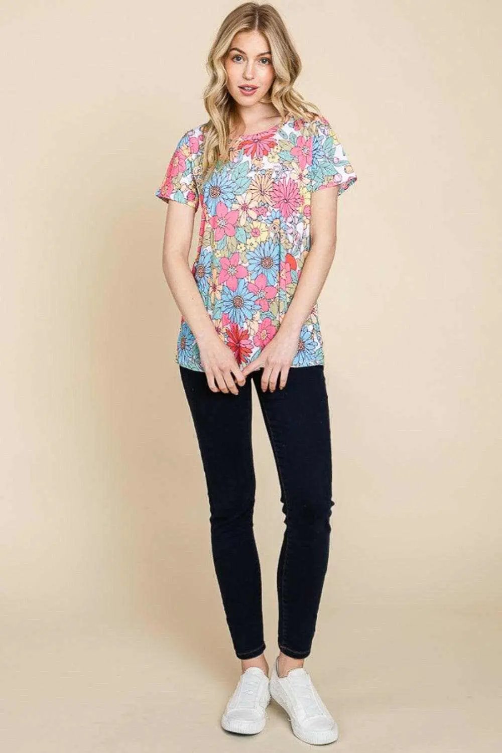 Trendsi Chic floral tee by bombom - soft fabric