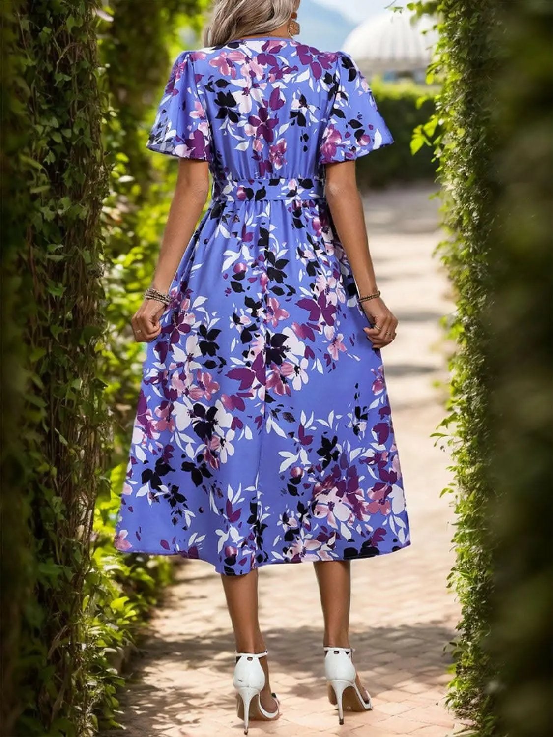 Trendsi just arrived - Chic floral wrap midi dress
