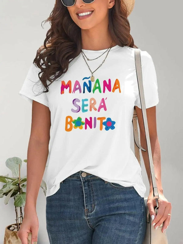 Trendsi just arrived - Chic graphic print short sleeve tee